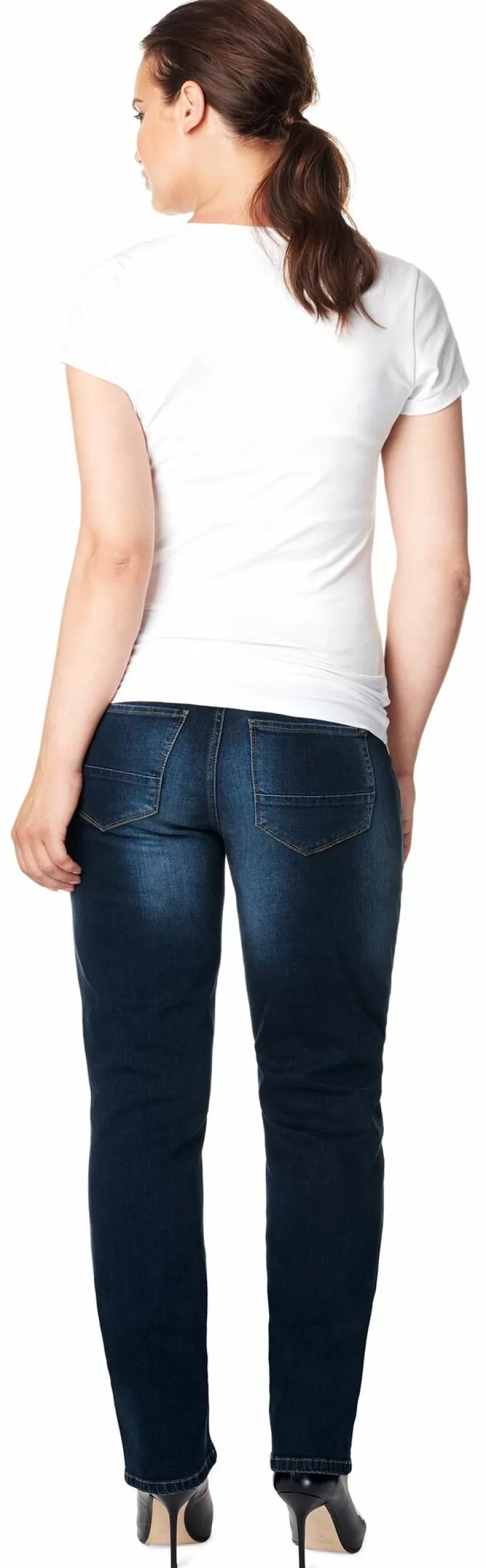 Shop Noppies Jean Droit Mena Plus Size - Dark Stone Wash